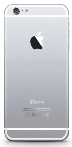 iPhone 6 for free back view with logo.